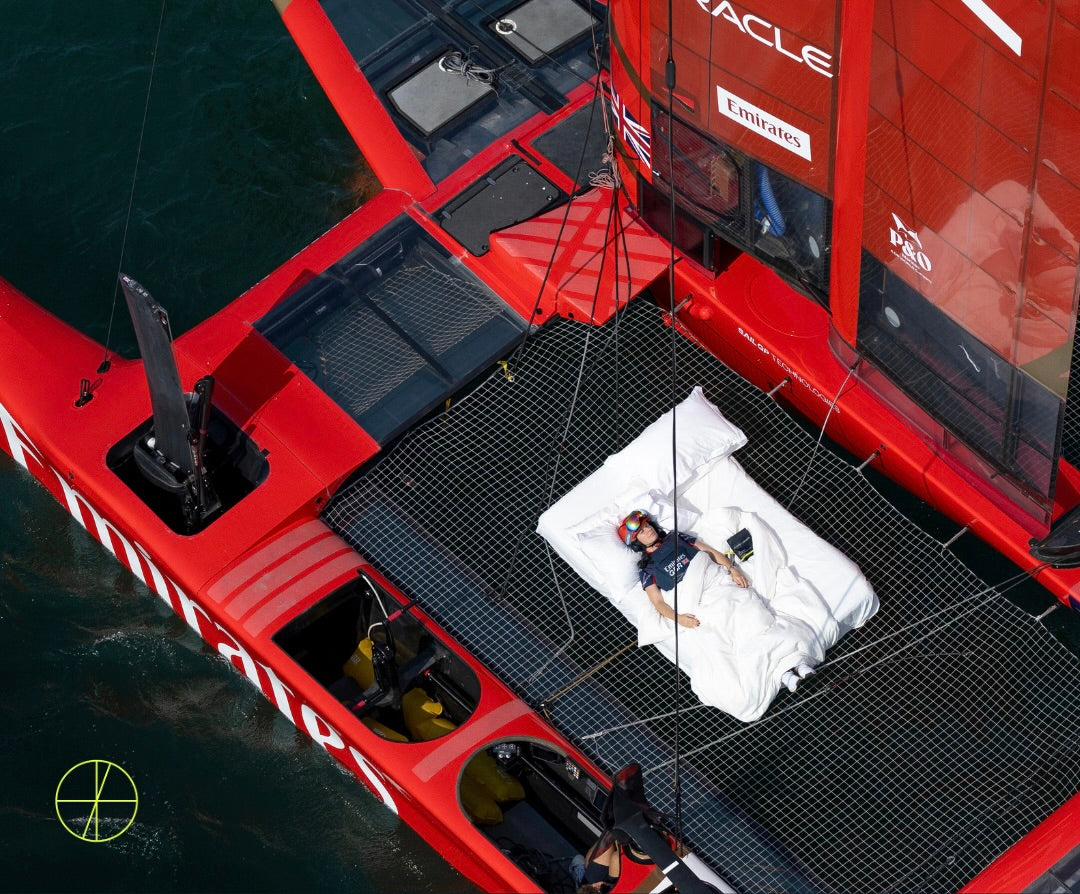 Woman looking happy running at night